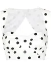 Dolce & Gabbana Polka-dot Cotton-blend Drill Crop Top In White