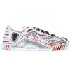 Dolce & Gabbana New York Ns1 Hand-painted Sneakers In White