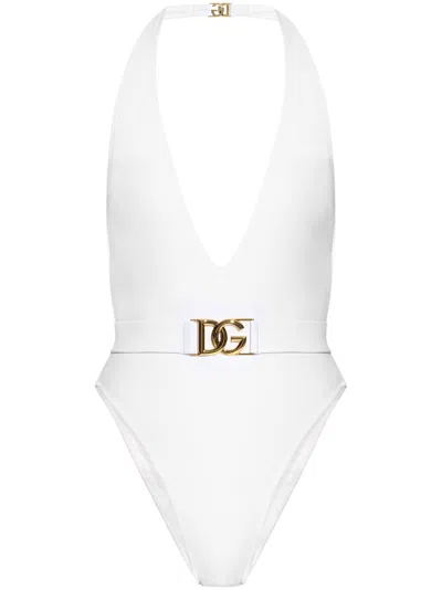 Dolce & Gabbana White Polyamide Swimwear