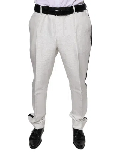Dolce & Gabbana White Polyester Formal Dress Men's Pants