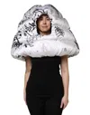 Dolce & Gabbana White Polyester Printed Hood Quilted Hat In White