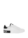 Dolce & Gabbana Portofino Sneaker In Calfskin In White