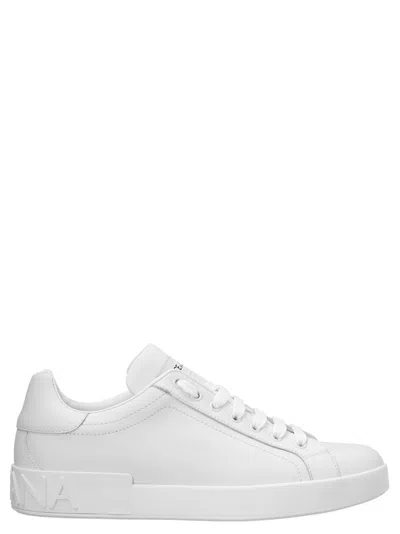 DOLCE & GABBANA WHITE PORTOFINO SNEAKERS