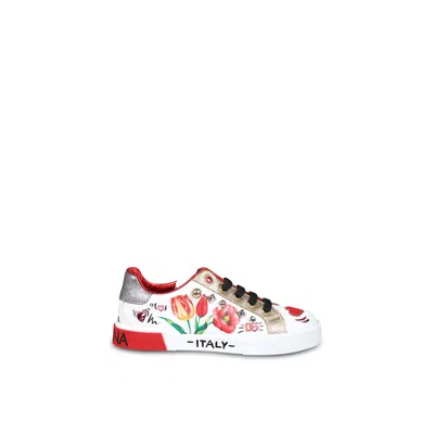 Dolce & Gabbana Kids' Portofino Light Sneakers In White