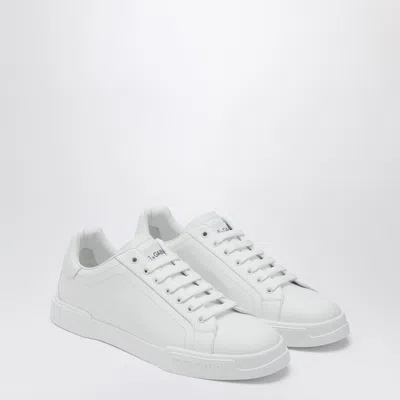 DOLCE & GABBANA WHITE PORTOFINO SNEAKERS IN LEATHER