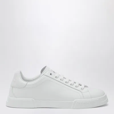 DOLCE & GABBANA DOLCE&GABBANA WHITE PORTOFINO SNEAKERS IN LEATHER