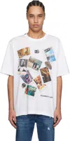 Dolce & Gabbana White Postcard Print Cotton T-shirt In Bianco Ottico