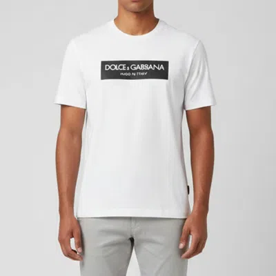 Pre-owned Dolce & Gabbana White Printed Jersey Crewneck T-shirt L