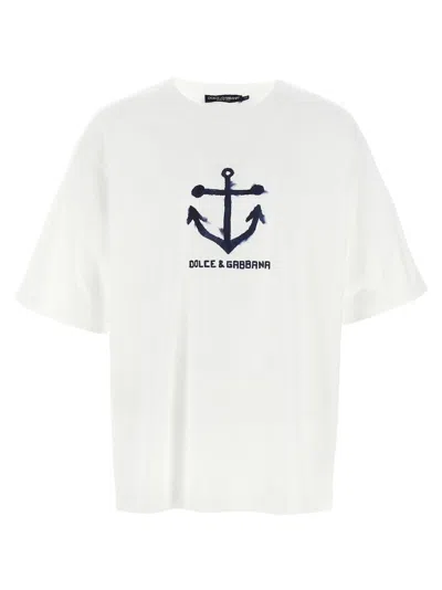 DOLCE & GABBANA MEN WHITE PRINTED T-SHIRT