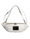Dolce & Gabbana White Quilted Logo Plaque Belt Waist Fanny Pack Women's Bag