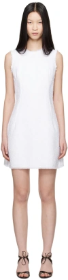 Dolce & Gabbana White Raw Edge Minidress In W0800 Bianco Ottico
