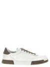 Dolce & Gabbana Portofino Yatch Sneakers In Calfskin Color White And Dove Grey In Red