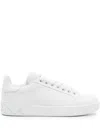 Dolce & Gabbana White Calfskin Portofino Sneakers In White