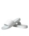Dolce & Gabbana White Rubber Slides Sandals Beachwear Men's Shoes In White