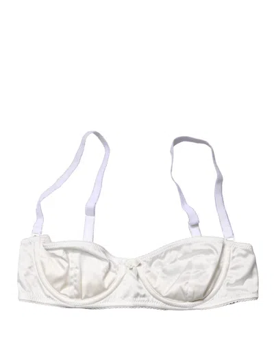 Pre-owned Dolce & Gabbana White Semi-pad Underwire Balconette Bra Women's Underwear ()