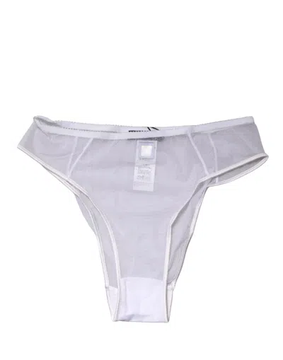 Dolce & Gabbana High-cut Silk Stretch Brief In White