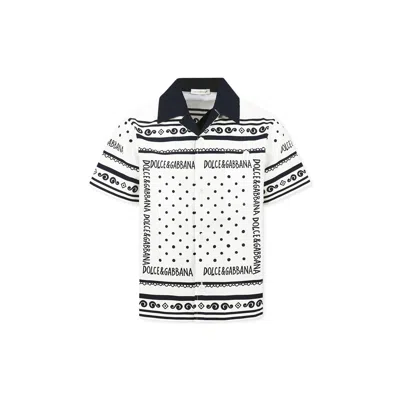 DOLCE & GABBANA WHITE SHIRT FOR BOY WITH BANDANA PRINT