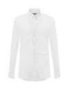 Dolce & Gabbana White Shirt With Classic Collar And Dropped Shoulders In Neutral