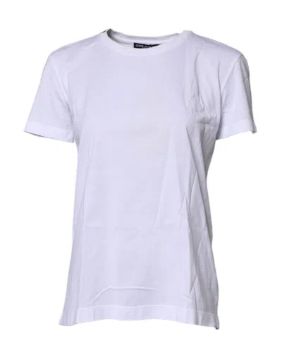 Pre-owned Dolce & Gabbana White Short Sleeves Round Neck Top Women's T-shirt ()