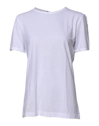 Pre-owned Dolce & Gabbana White Short Sleeves Round Neck Top Women's T-shirt ()