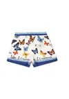Dolce & Gabbana White Shorts For Baby Girl With Butterflies In White