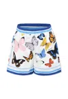 Dolce & Gabbana White Shorts For Girl With Butterflies In White