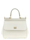 Dolce & Gabbana Medium Sicily Leather Top Handle Bag In White