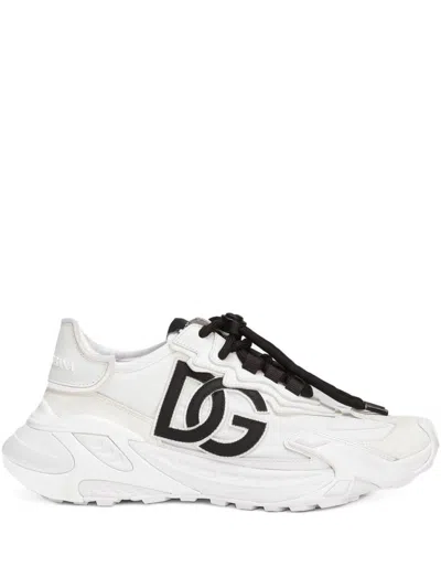 DOLCE & GABBANA WHITE SIDE LOGO SNEAKERS