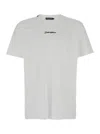 Dolce & Gabbana White Crewneck T-shirt With Signature Logo In Cotton Man In White