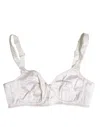 Dolce & Gabbana White Silk Balconette Non Wire Bra Women's Underwear In Gray