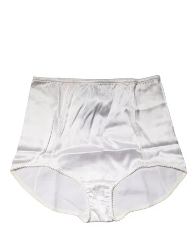 Dolce & Gabbana White Silk Blend High Waist Girdle Panty Underwear