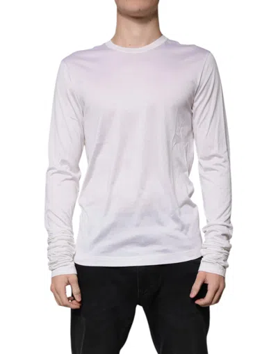 DOLCE & GABBANA DOLCE & GABBANA WHITE SILK CREW NECK MEN PULLOVER MEN'S SWEATER