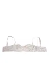 Dolce & Gabbana White Silk Satin Balconnet Lingerie Bra Underwear In Silver