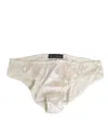 Dolce & Gabbana White Silk Satin Lingerie Panty  Underwear In Gold