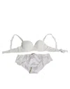 Dolce & Gabbana White Silk Stretch Panty Balconette Bra Women's Underwear In White