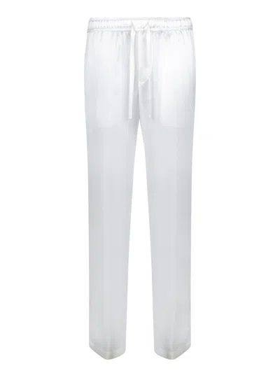 Dolce & Gabbana White Silk Trousers