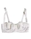 Dolce & Gabbana White Silk Balconette Non Wire Bra Women's Underwear In White