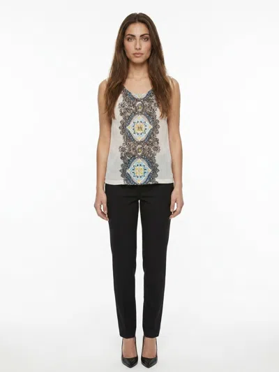 Dolce & Gabbana Silk With Ornamental Print Blouse In Gray