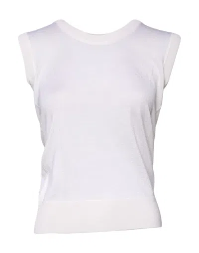 Pre-owned Dolce & Gabbana White Sleeveless Cashmere Round Neck Tank Women's Top ()