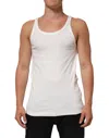 Dolce & Gabbana White Sleeveless Round Neck Tank Top T-shirt In White