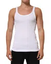 Dolce & Gabbana White Sleeveless Round Neck Tank Top T-shirt In White