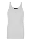 Dolce & Gabbana White Sleeveless Top With Logo Embroidery On The Front And Ribbed Knit In Cotton Man In White