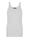 Dolce & Gabbana White Sleeveless Top With Logo Embroidery On The Front And Ribbed Knit In Cotton Man In White