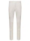 Dolce & Gabbana White Slim Pants With Covered Button In Wool And Silk Blend Man In White
