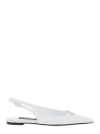 Dolce & Gabbana White Slingback Ballet Flats With Logo Detail In Leather Woman In White