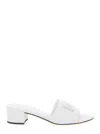 Dolce & Gabbana White Mules With Low Heel And Dg Millennials Detail In Smooth Leather Woman In White