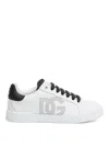 Dolce & Gabbana 'portofino Light' White Sneakers With Perforated Logo On The Side And Logo Patch On The Tongue