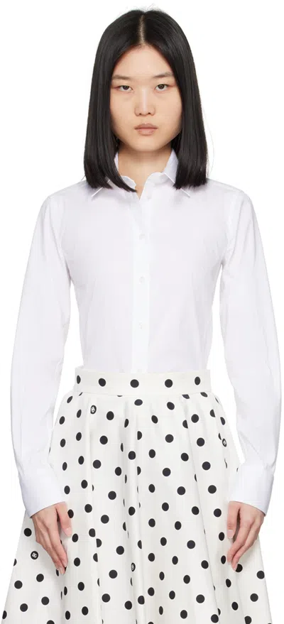 Dolce & Gabbana White Spread Collar Shirt In W0800 Bianco Ottico