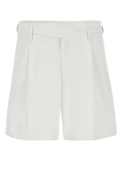 Dolce & Gabbana White Stretch Gabardine Bermuda Shorts In Bianco