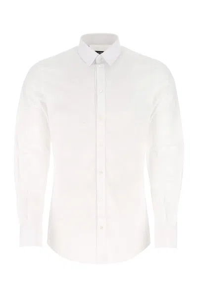 DOLCE & GABBANA WHITE STRETCH POPLIN SHIRT